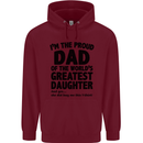 Dad of the Greatest Daughter Fathers Day Mens 80% Cotton Hoodie Maroon