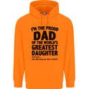 Dad of the Greatest Daughter Fathers Day Mens 80% Cotton Hoodie Orange