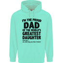 Dad of the Greatest Daughter Fathers Day Mens 80% Cotton Hoodie Peppermint