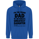 Dad of the Greatest Daughter Fathers Day Mens 80% Cotton Hoodie Royal Blue