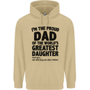 Dad of the Greatest Daughter Fathers Day Mens 80% Cotton Hoodie Sand