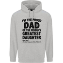 Dad of the Greatest Daughter Fathers Day Mens 80% Cotton Hoodie Sports Grey