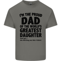 Dad of the Greatest Daughter Fathers Day Mens Cotton T-Shirt Tee Top Charcoal