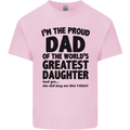 Dad of the Greatest Daughter Fathers Day Mens Cotton T-Shirt Tee Top Light Pink