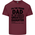 Dad of the Greatest Daughter Fathers Day Mens Cotton T-Shirt Tee Top Maroon