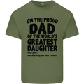 Dad of the Greatest Daughter Fathers Day Mens Cotton T-Shirt Tee Top Military Green