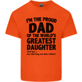Dad of the Greatest Daughter Fathers Day Mens Cotton T-Shirt Tee Top Orange