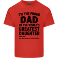 Dad of the Greatest Daughter Fathers Day Mens Cotton T-Shirt Tee Top Red
