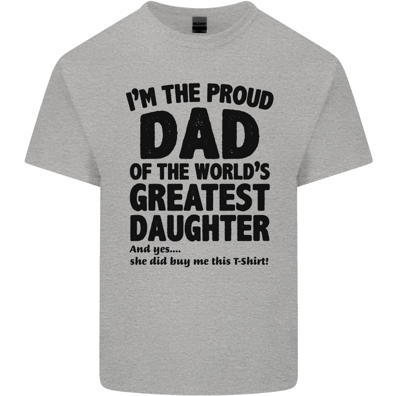 Dad of the Greatest Daughter Fathers Day Mens Cotton T-Shirt Tee Top Sports Grey