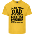 Dad of the Greatest Daughter Fathers Day Mens Cotton T-Shirt Tee Top Yellow