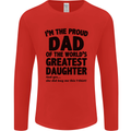 Dad of the Greatest Daughter Fathers Day Mens Long Sleeve T-Shirt Red