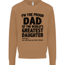 Dad of the Greatest Daughter Fathers Day Mens Sweatshirt Jumper Caramel Latte