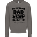 Dad of the Greatest Daughter Fathers Day Mens Sweatshirt Jumper Charcoal