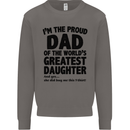 Dad of the Greatest Daughter Fathers Day Mens Sweatshirt Jumper Charcoal