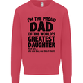 Dad of the Greatest Daughter Fathers Day Mens Sweatshirt Jumper Heliconia