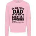 Dad of the Greatest Daughter Fathers Day Mens Sweatshirt Jumper Light Pink
