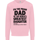 Dad of the Greatest Daughter Fathers Day Mens Sweatshirt Jumper Light Pink