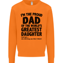 Dad of the Greatest Daughter Fathers Day Mens Sweatshirt Jumper Orange