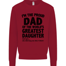 Dad of the Greatest Daughter Fathers Day Mens Sweatshirt Jumper Red