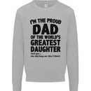 Dad of the Greatest Daughter Fathers Day Mens Sweatshirt Jumper Sports Grey