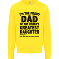 Dad of the Greatest Daughter Fathers Day Mens Sweatshirt Jumper Yellow