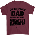 Dad of the Greatest Daughter Fathers Day Mens T-Shirt Cotton Gildan Maroon