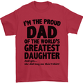 Dad of the Greatest Daughter Fathers Day Mens T-Shirt Cotton Gildan Red