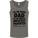 Dad of the Greatest Daughter Fathers Day Mens Vest Tank Top Charcoal