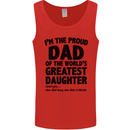 Dad of the Greatest Daughter Fathers Day Mens Vest Tank Top Red