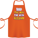 Dad the Man the Myth the Legend Fathers Day Cotton Apron 100% Organic Orange