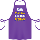 Dad the Man the Myth the Legend Fathers Day Cotton Apron 100% Organic Purple