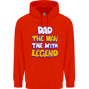 Dad the Man the Myth the Legend Fathers Day Mens 80% Cotton Hoodie Bright Red