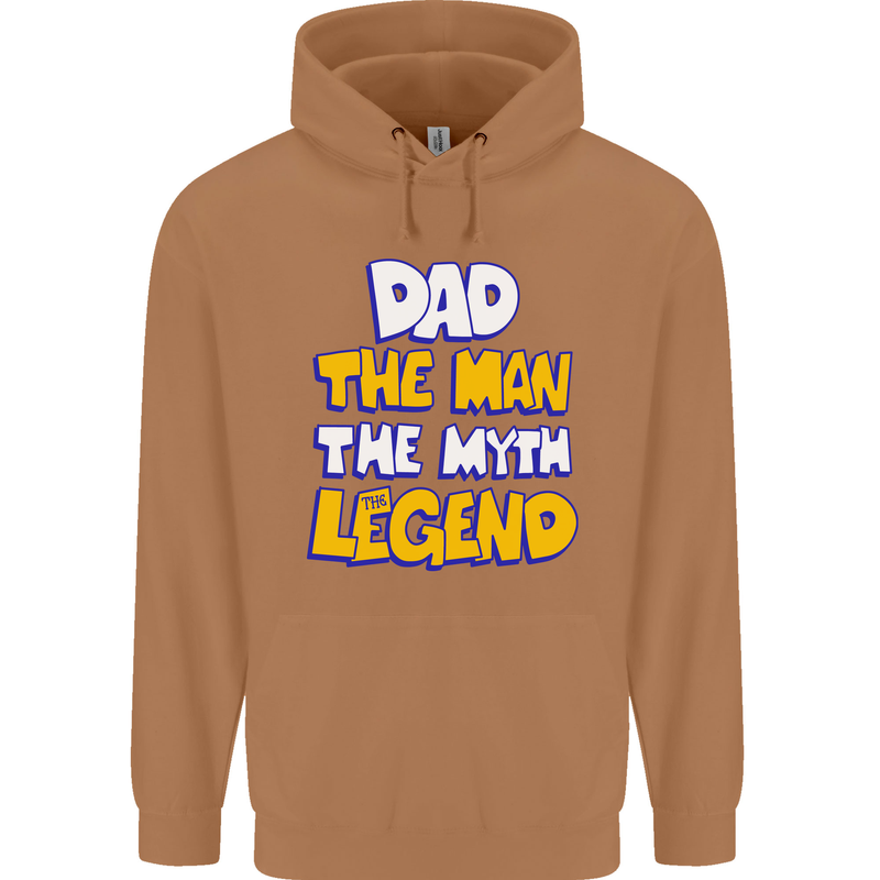 Dad the Man the Myth the Legend Fathers Day Mens 80% Cotton Hoodie Caramel Latte