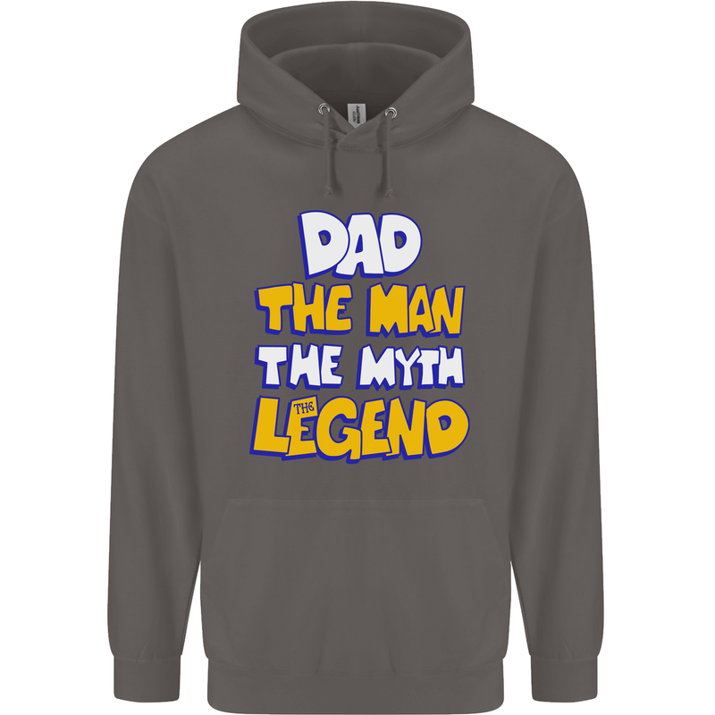 Dad the Man the Myth the Legend Fathers Day Mens 80% Cotton Hoodie Charcoal