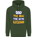 Dad the Man the Myth the Legend Fathers Day Mens 80% Cotton Hoodie Forest Green