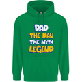 Dad the Man the Myth the Legend Fathers Day Mens 80% Cotton Hoodie Irish Green