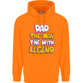 Dad the Man the Myth the Legend Fathers Day Mens 80% Cotton Hoodie Orange