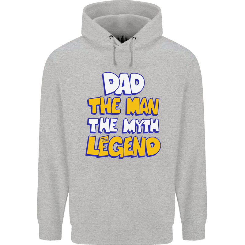 Dad the Man the Myth the Legend Fathers Day Mens 80% Cotton Hoodie Sports Grey
