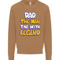 Dad the Man the Myth the Legend Fathers Day Mens Sweatshirt Jumper Caramel Latte
