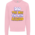 Dad the Man the Myth the Legend Fathers Day Mens Sweatshirt Jumper Light Pink