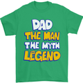 Dad the Man the Myth the Legend Fathers Day Mens T-Shirt Cotton Gildan Irish Green