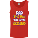 Dad the Man the Myth the Legend Fathers Day Mens Vest Tank Top Red