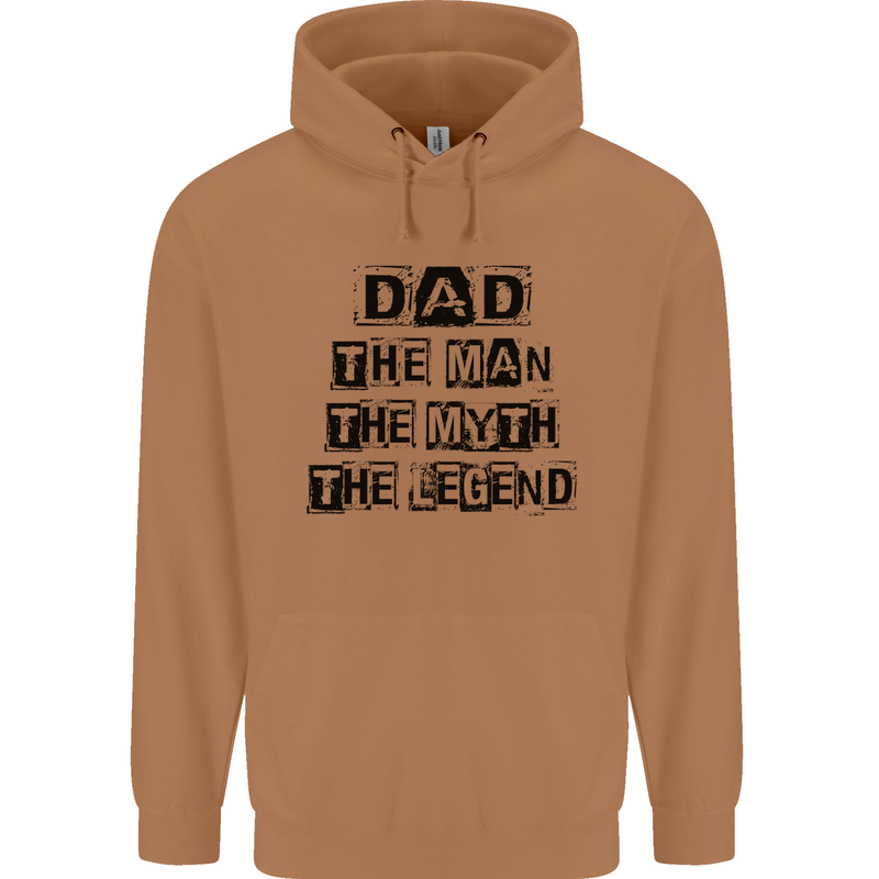 Dad the Man the Myth the Legend Mens 80% Cotton Hoodie Caramel Latte