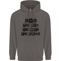 Dad the Man the Myth the Legend Mens 80% Cotton Hoodie Charcoal