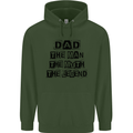 Dad the Man the Myth the Legend Mens 80% Cotton Hoodie Forest Green