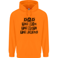Dad the Man the Myth the Legend Mens 80% Cotton Hoodie Orange