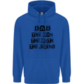 Dad the Man the Myth the Legend Mens 80% Cotton Hoodie Royal Blue