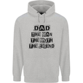 Dad the Man the Myth the Legend Mens 80% Cotton Hoodie Sports Grey