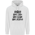 Dad the Man the Myth the Legend Mens 80% Cotton Hoodie White
