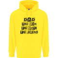 Dad the Man the Myth the Legend Mens 80% Cotton Hoodie Yellow